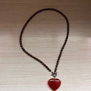 Red Stone Heart Necklace
